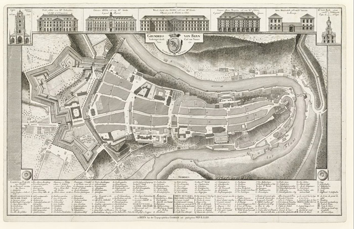 Bern Stadtplan, © Burgerbibliothek Bern, www.burgerbib.ch